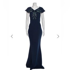 Zac Pose. Blue Evening Gown